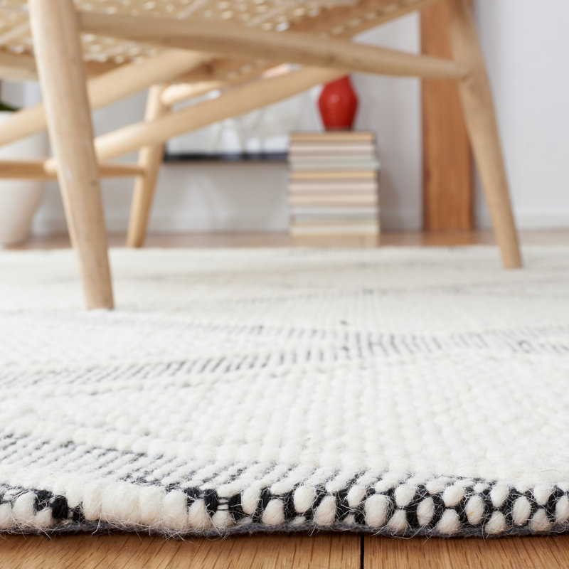 Natura 867 Hand Woven Wool And Cotton With Latex Geometric Rug, Rectangle 6' x 9'