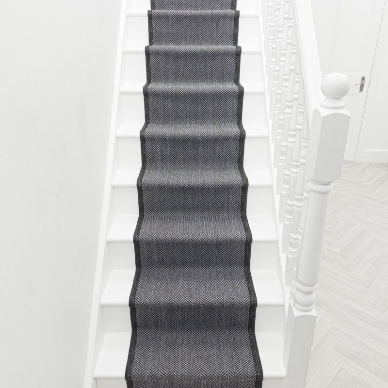 Stair Runner Geometric Flatweave Area Rug, Runner 60 x 450 cm