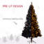 Sapin de Noël artificiel 7,5 pi préinstallé Douglas, branches réalistes, 500 lumières DEL blanc chaud, 1346 pointes de branches