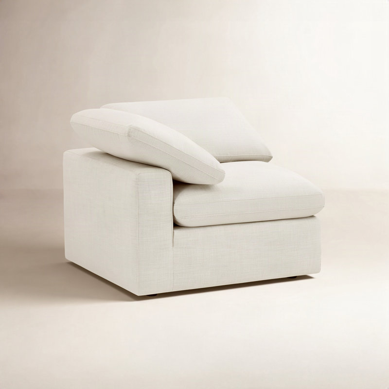 Asher Upholstered Corner Chair, Effie Linen Performance Linen