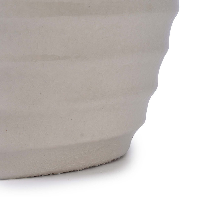 Pot de fleurs en céramique, pot de fleurs moderne pour patio, jardin, rebord de fenêtre, Blanc lait