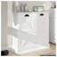 Armoire de trieur de lessive à deux compartiments inclinable - Rangement de buanderie en panneau de fibres à densité moyenne blanc avec sacs amovibles, organisateur de lessive peu encombrant