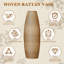 Ensemble de 3 vases de sol artisanaux en PVC, texture naturelle imitant le rotin, 70 cm, 59 cm et 50 cm, beige-brun