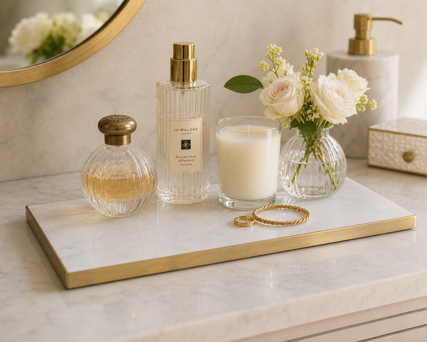 Gibbs Marble Bathroom Tray