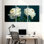 Pivoine, pivoines blanches sur fond foncé, ensemble de 3 impressions sur toile