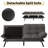 George Oliver & Unia ！！ Futon Sofa Bed with Adjustable Armrests & Backrests - 2.5" Plush Memory Foam, 15-Min Assembly, Compact Space Hero-730439346