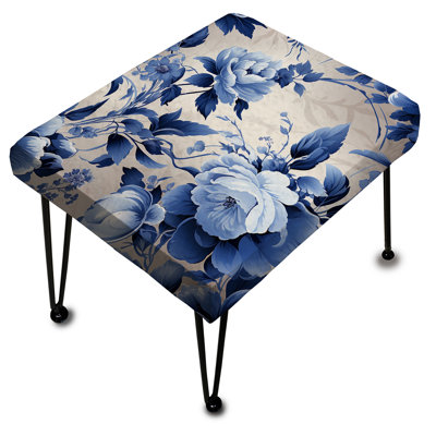 Repose-pieds Cobalo Blue Cameo Victorian