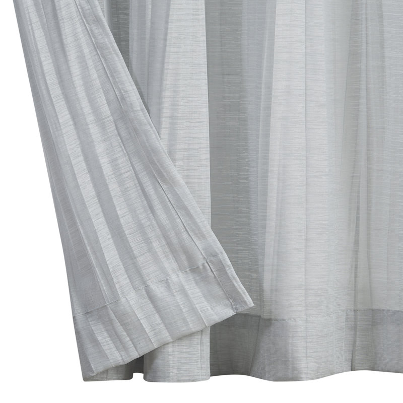 Nautica Cordelia Crushed Sheer Window Curtains, Gray, 52" W x 84" L