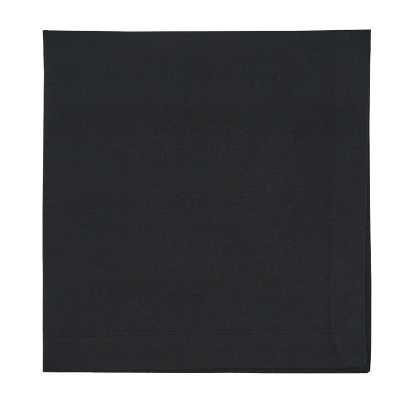  Ensemble de 4 serviettes Black Elements, Carré 20 po, Noir