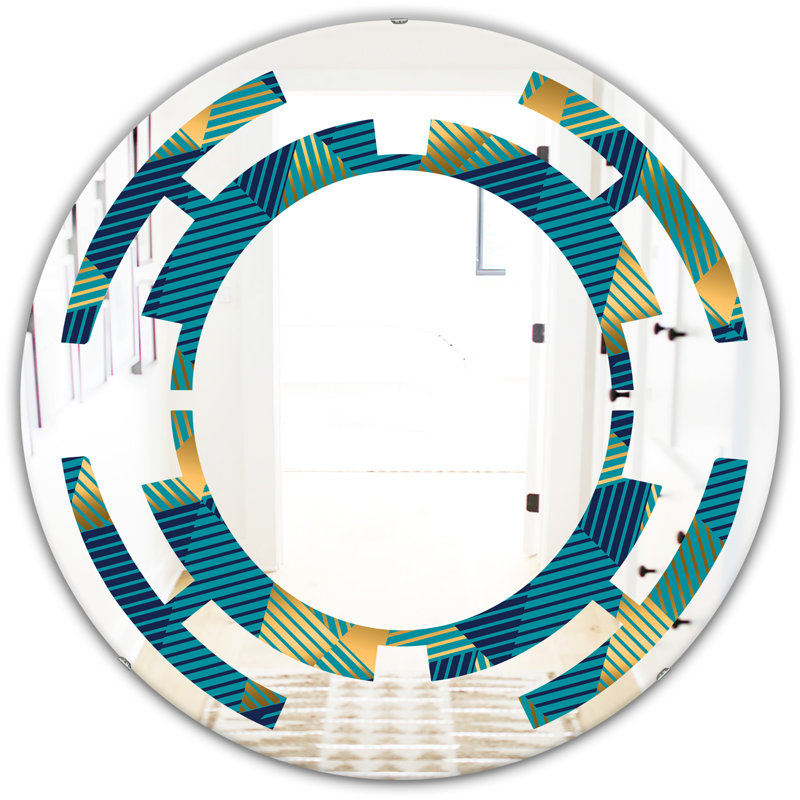 Miroir mural Traditional, H 31,5 po x l 31,5 po, Space Luxury Waves VII 