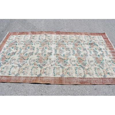 Tapis beige - Design rétro turc antique pour le bureau ou la chambre à coucher brun / beige