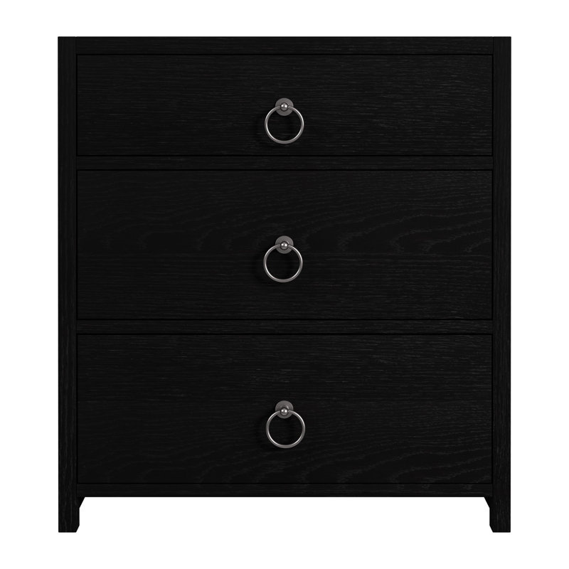 Lark 3 Drawer Nightstand, Black