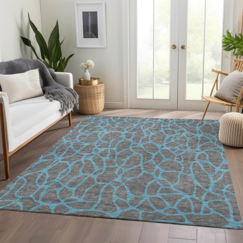 Premium Machine Washable Mayfield AMF1023 Geometric Rug, Rectangle 3' x 5'