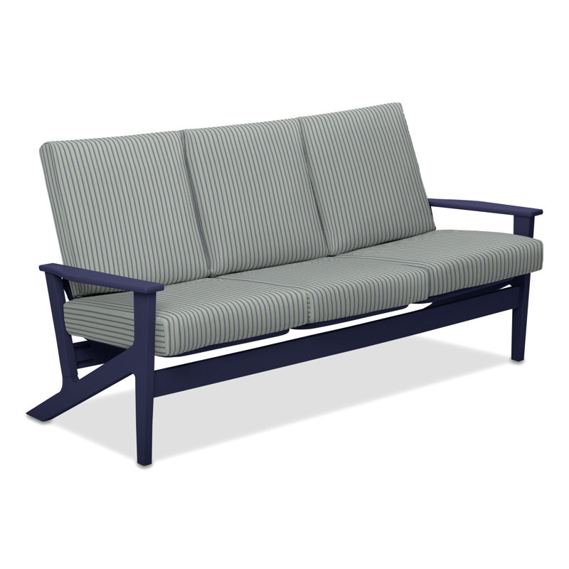Chrisa 74.5'' Wide Patio Sofa with Cushions, Queensbury, Desert