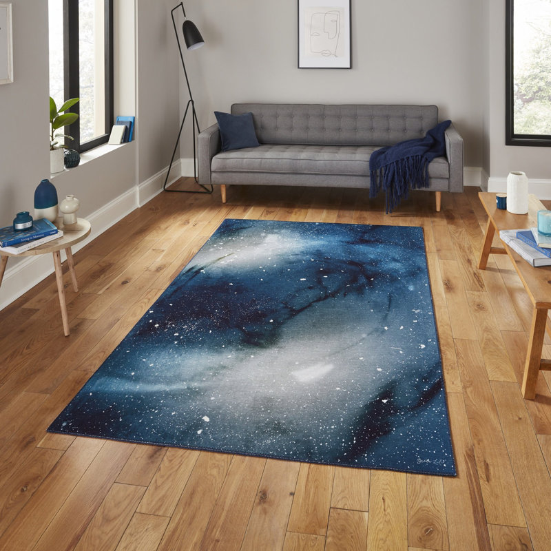 Azhane area rug Printed Rectangle Navy, Rectangle 120 x 170cm