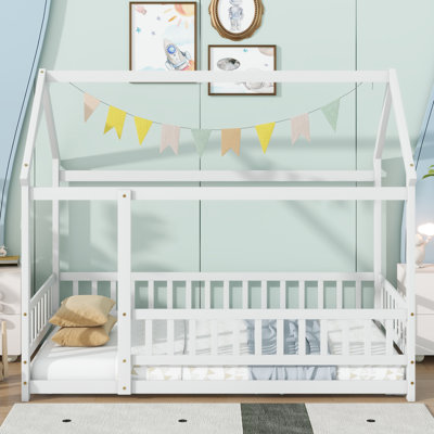 Soild Wood Montessori House Bed Kids Canopy Bed