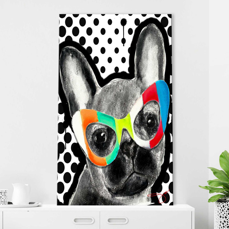 " French Bulldog (Vertical) " by By Jodi, Wrapped Canvas, 48" H x 28" W x 1.5" D