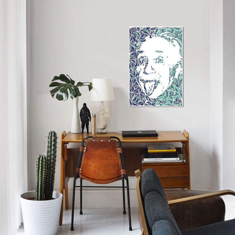 « albert einstein », impression sur toile, H 60 po x l 40po x P 1,5 po, Pas de tapis, Toile tendue