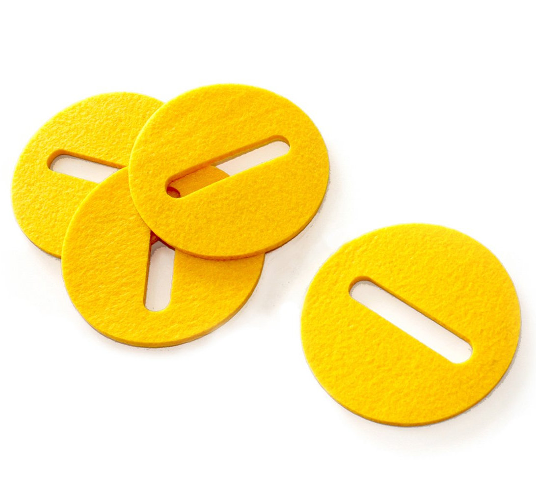 Stay Round 4 Piece Coaster Set, Yellow