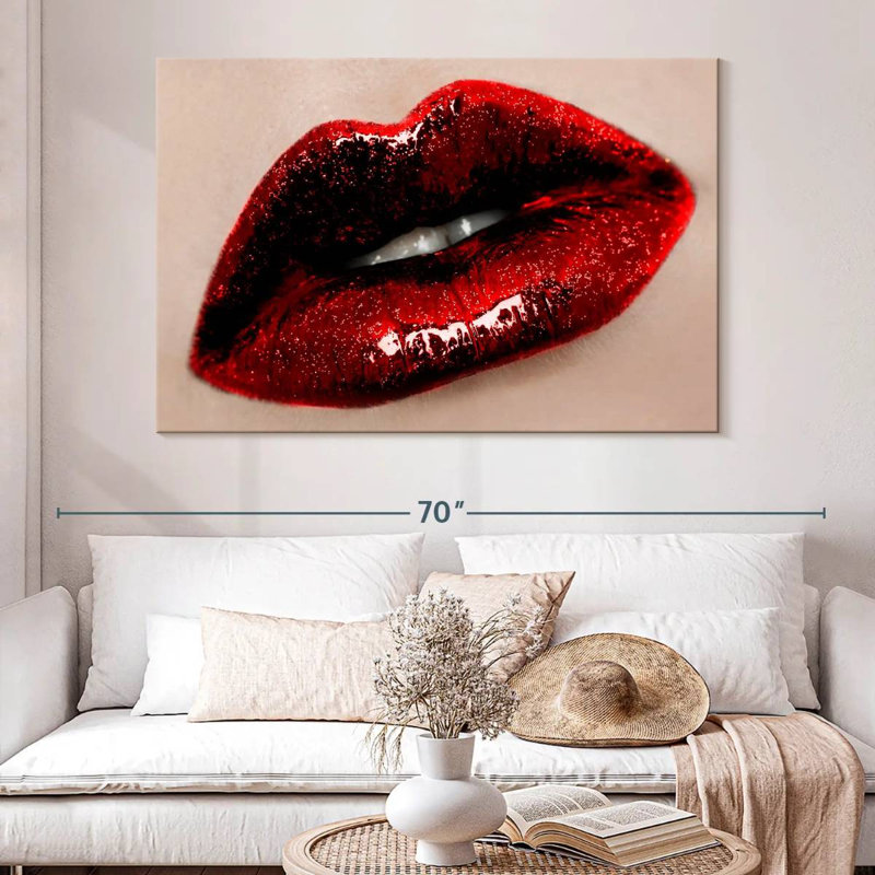 Shuttleworth Dark Red Lips, 34" H x 51" W
