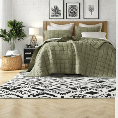 Ensembles de literie pour grand lit en lin de qualité supérieure, confort moderne vert olive