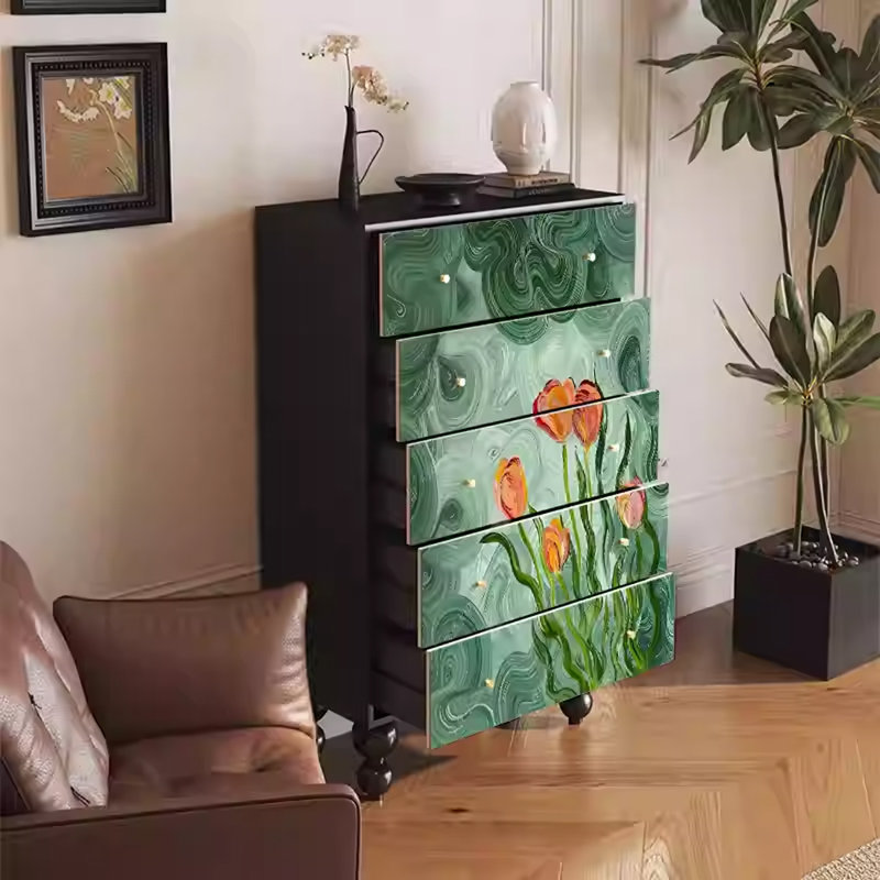Walnut Storage Cabinet with Spacious Top