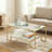 Aubre 39.4" W Rectangle Glass Top Coffee Table with Storage-957661745