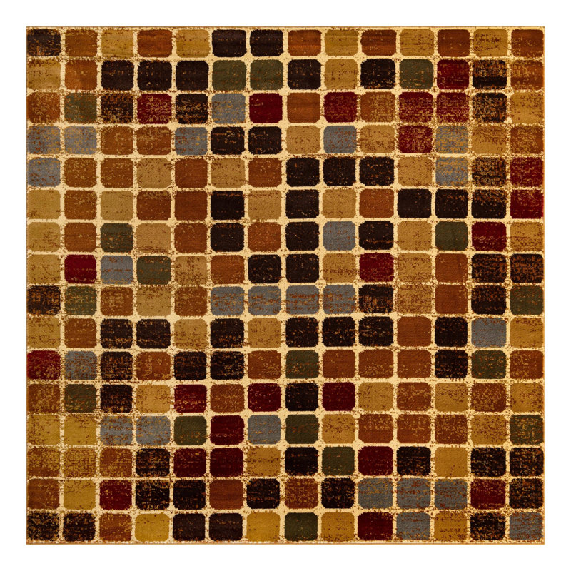 Cafe Geometric Indoor Rug, Square 7'10"