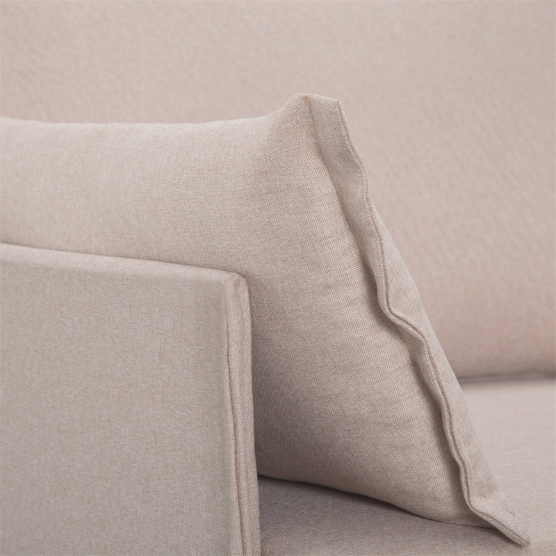 93.7" Sectional Sofa, Beige Polyester