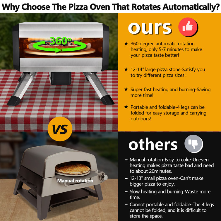 Outdoor Pizza Oven Pizza Grilling 13'' Portable Gas Oven, Outside
