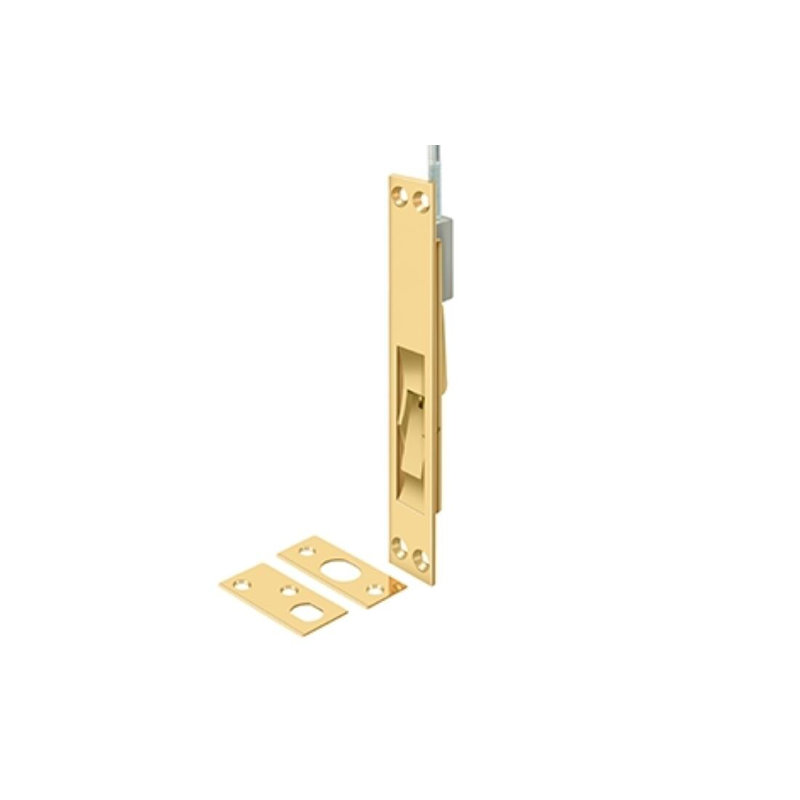 Deltana 12EFBCR003 12", 18", 24" and 39" Extension Flush Bolt, Solid Brass in PVD Polished Brass, PVD Polished Brass