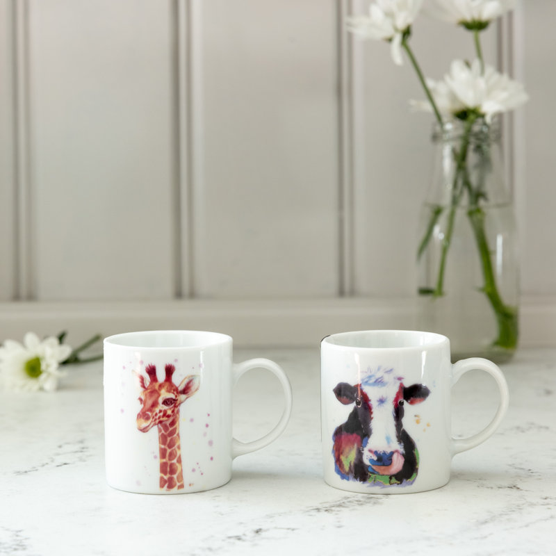 KitchenCraft 80ml Porcelain Giraffe Espresso Cups