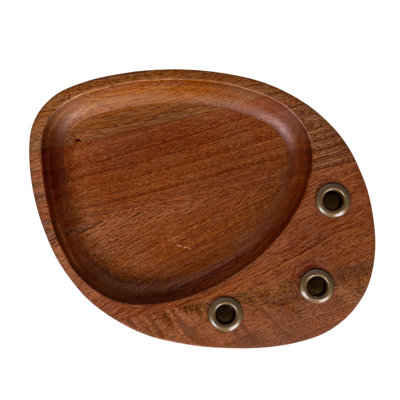 Porte-cône en bois de manguier et métal avec plateau