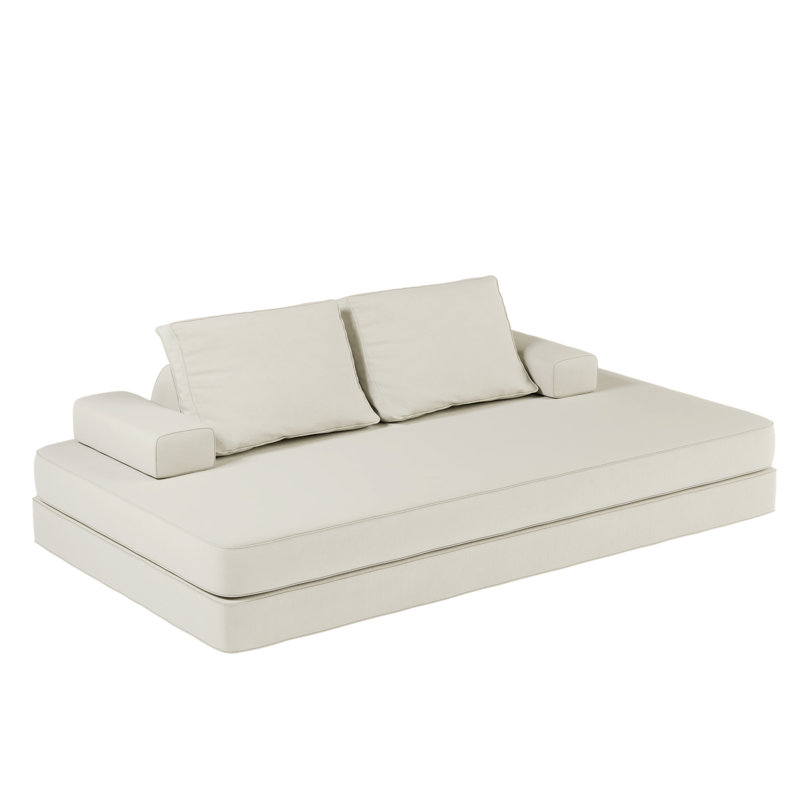 Multifunctional Convertible Chenille Sofa Bed, Beige