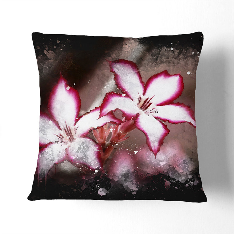 Pink Lily Flowers Scatter Cushion, 40cm H x 40cm W x 15cm D