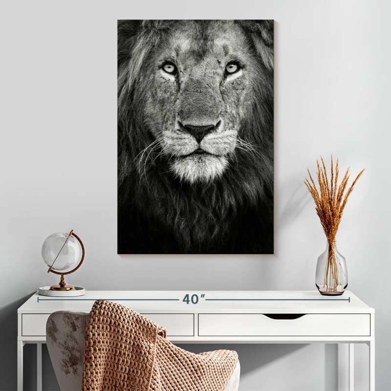 Portrait de lion royal Brampt, H 30 po x l 20 po