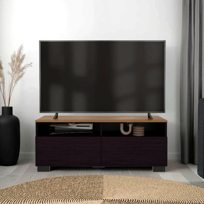 Modern Tv Stand With Open Shelves And Compact Profile, Minimalist Media Console For Living Room Or Bedroom