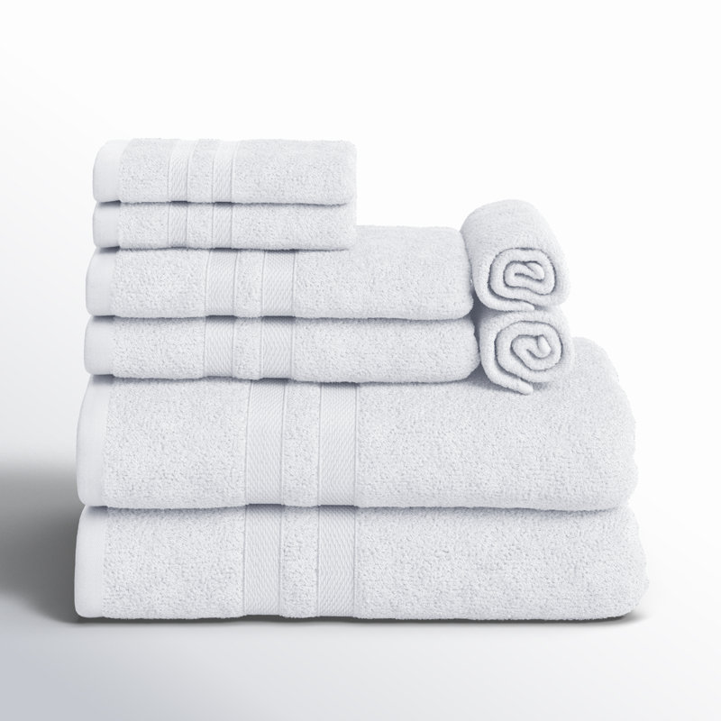 Winthrop Ultra Soft Quick-Drying 8-Piece Cotton Towel Set, White
