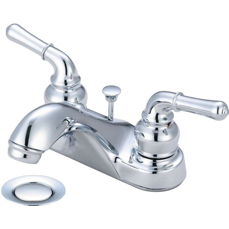 Centerset Bathroom Faucet with Drain Assembly, Chrome