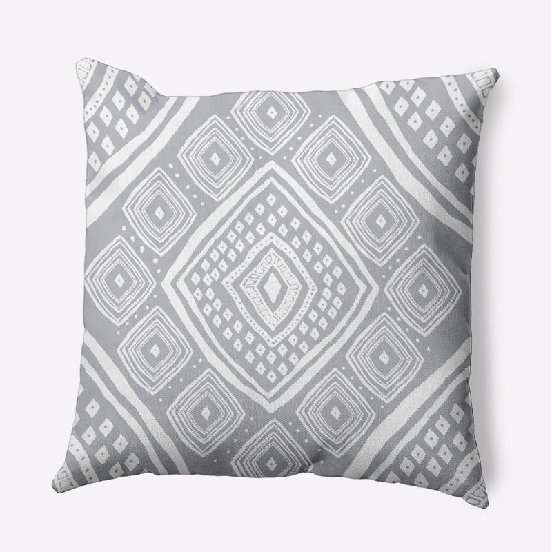 Upscale Getaway Outdoor Reversible Throw Pillow, 18" x 18", Gray
