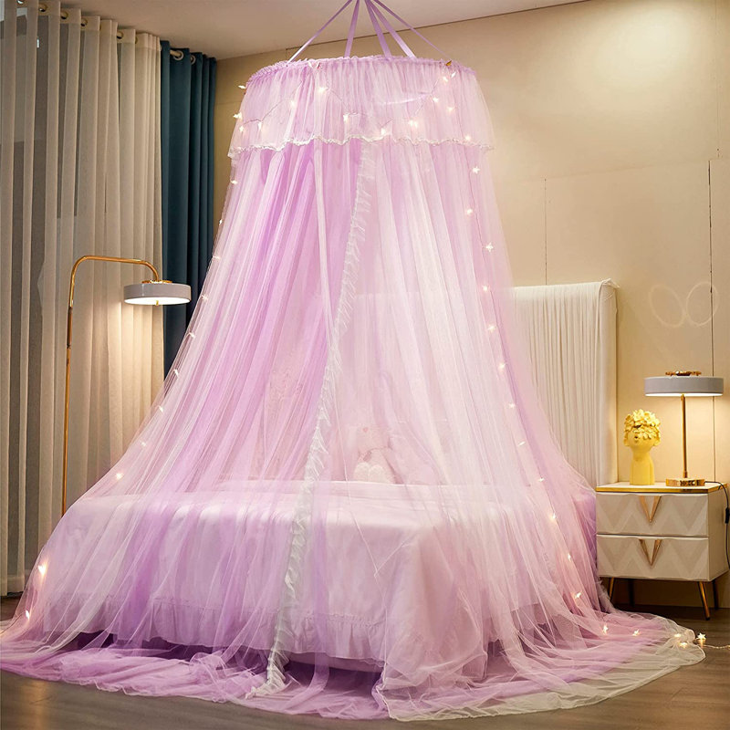 Bed Canopy, Purple/White