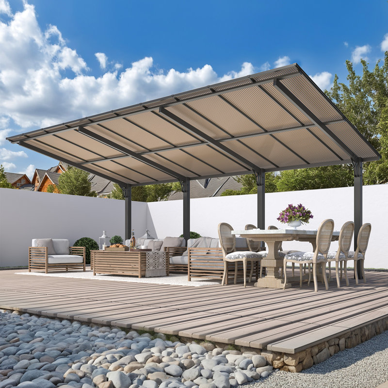 Pergola autoportante pour terrasse, H 97,20 po x l 234 po x P 120 po