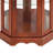 Corner Cabinet - Lights Walnut Adjustable Tempered Glass Shelf Mirrored Finish Display Shelves Backside