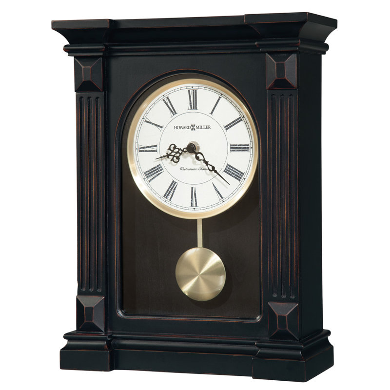 Mia Modern & Contemporary Analogue Quartz Movement / Crystal Tabletop Clock in Black
