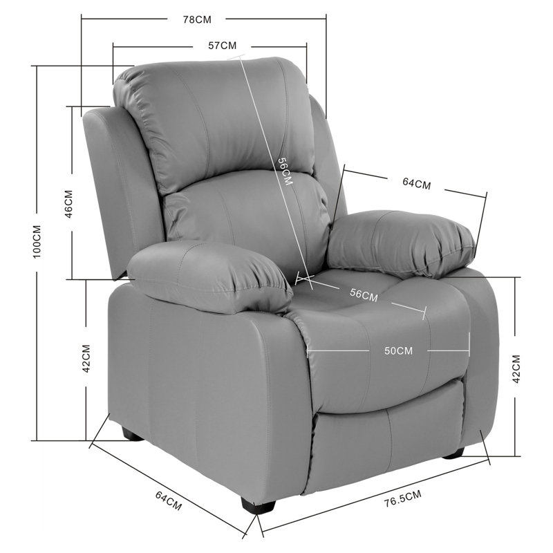 Heidimarie Faux Leather Club Chair, Grey