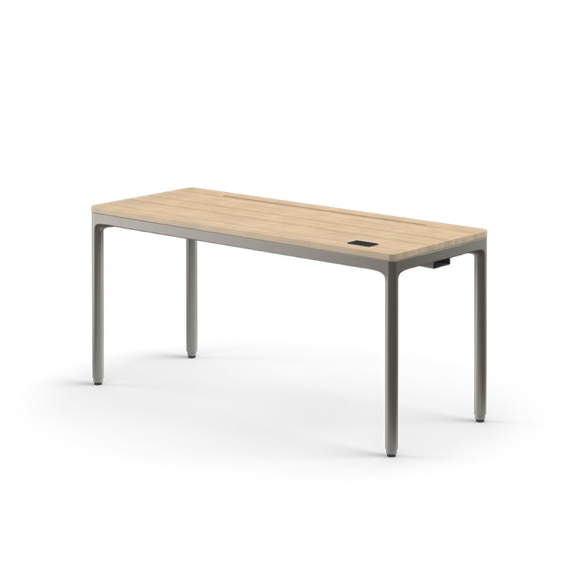 eFloat Quattro Executive Desk, 26.45" H x 58" W x 23" D, Gray/Gray