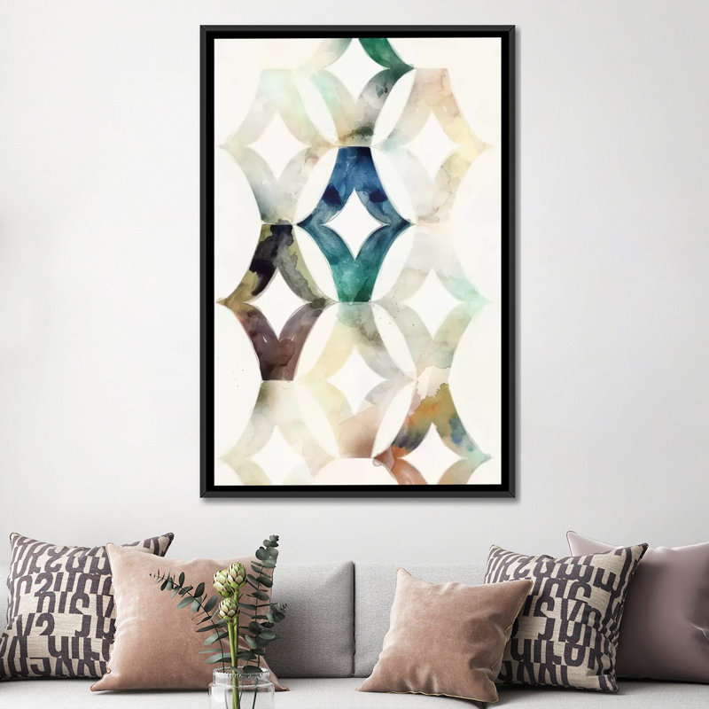 « morocgraphic i », reproduction sur toile, H 26 po x l 18 po x P 1,5 po, Toile avec cadre noir, Pas de tapis