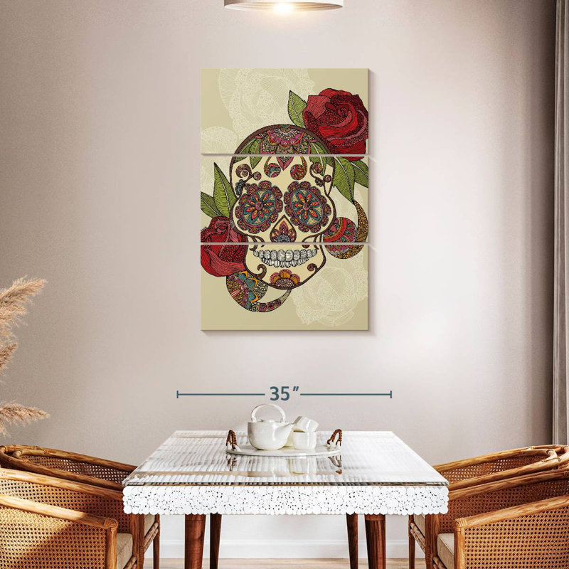 Crâne en sucre Kerner Paisley, H 45 po x l 28 po