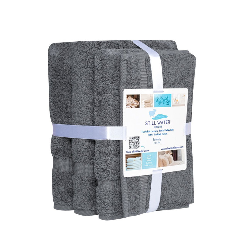 Ensemble de serviettes Serenity Luxury Hotel Turkish, Gris, 6