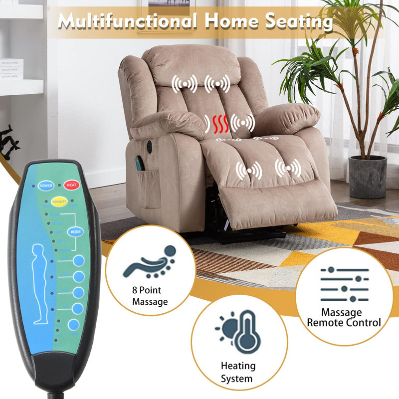 Fauteuil inclinable électrique Vennessa, Microfibre/microsuède brun